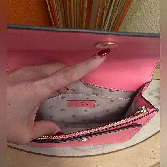 Kate Spade ♠️ -EUC-Remi Flap Pink Shoulder/Crossbody Bag w/Chain Strap PRISTINE